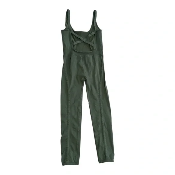 FREE PEOPLE FP Green Good Karma‎ Onesie Jumpsuit Movement Size M L - Picture 7 of 15